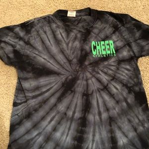black tie dye cheer athletics shirt